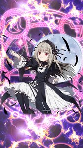 Rating: Safe Score: 0 Tags: 1girl black_dress black_legwear black_ribbon black_wings dress frills gothic_lolita hairband image lolita_fashion lolita_hairband long_hair long_sleeves looking_at_viewer magic_circle red_eyes ribbon silver_hair solo suigintou wings User: admin