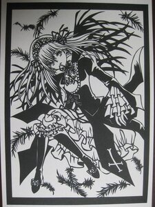 Rating: Safe Score: 0 Tags: 1girl dress flower frills greyscale hairband image long_hair long_sleeves looking_at_viewer monochrome plant shikishi solo suigintou traditional_media tree wings User: admin