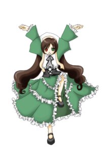 Rating: Safe Score: 0 Tags: 1girl brown_hair dress frills full_body green_dress green_eyes heterochromia image long_hair long_sleeves looking_at_viewer red_eyes shoes simple_background solo standing suiseiseki very_long_hair white_background User: admin