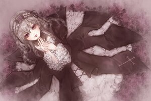 Rating: Safe Score: 0 Tags: 1girl commentary_request dress flower frills gothic_lolita hairband hands_clasped image lolita_fashion lolita_hairband long_hair long_sleeves looking_at_viewer own_hands_together pale_skin purple_eyes purple_flower purple_rose rose rozen_maiden silver_hair solo suigintou wide_sleeves yukishiro_(hitsuji) User: admin