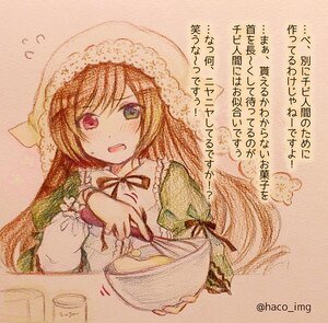 Rating: Safe Score: 0 Tags: 1girl brown_hair dress green_eyes head_scarf heterochromia image long_hair long_sleeves open_mouth red_eyes ribbon solo suiseiseki traditional_media twitter_username User: admin