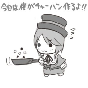 Rating: Safe Score: 0 Tags: 1girl chibi flying_sweatdrops greyscale hat image long_sleeves monochrome short_hair simple_background solo souseiseki striped white_background User: admin
