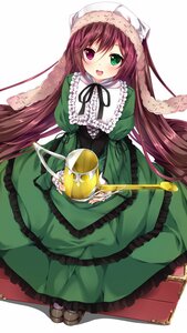 Rating: Safe Score: 0 Tags: 1girl :d blush brown_hair dress frills green_dress green_eyes heterochromia image lolita_fashion long_hair long_sleeves looking_at_viewer open_mouth red_eyes smile solo suiseiseki very_long_hair watering_can User: admin