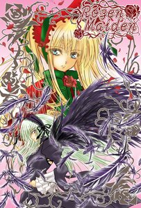 Rating: Safe Score: 0 Tags: 2girls blonde_hair blue_eyes dress flower hairband image long_hair long_sleeves looking_at_viewer multiple_girls pair shinku suigintou wings User: admin