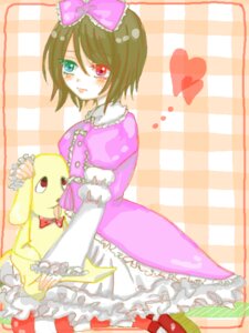 Rating: Safe Score: 0 Tags: 1girl argyle argyle_background blue_eyes blush bow checkered checkered_background checkered_floor dress frills hair_bow heterochromia image lolita_fashion pink_bow red_eyes ribbon short_hair solo souseiseki stuffed_animal tears User: admin