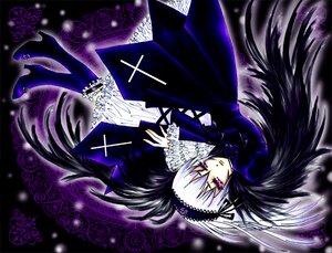 Rating: Safe Score: 0 Tags: 1girl black_wings boots dress frills full_body hairband image lolita_hairband long_hair long_sleeves silver_hair solo suigintou thighhighs very_long_hair wings User: admin