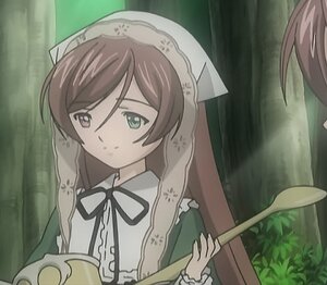 Rating: Safe Score: 0 Tags: 1girl brown_hair dress green_eyes holding image long_hair long_sleeves nature ribbon solo suiseiseki tree User: admin