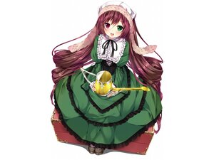 Rating: Safe Score: 0 Tags: 1girl :d blush brown_hair dress frills full_body green_dress green_eyes heterochromia image long_hair long_sleeves looking_at_viewer open_mouth red_eyes smile solo suiseiseki very_long_hair watering_can User: admin
