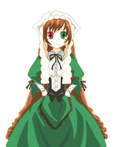 Rating: Safe Score: 0 Tags: 1girl brown_hair dress frills green_dress green_eyes heterochromia image long_hair long_sleeves looking_at_viewer red_eyes simple_background solo standing suiseiseki twintails very_long_hair white_background User: admin