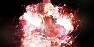 Rating: Safe Score: 0 Tags: 1girl blonde_hair blue_eyes bow capelet dress flower frills hairband image long_hair long_sleeves looking_at_viewer red_dress ribbon rose shinku solo very_long_hair User: admin