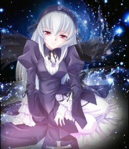 Rating: Safe Score: 0 Tags: 1girl black_ribbon black_wings dress frills hairband image juliet_sleeves long_hair long_sleeves looking_at_viewer night night_sky outdoors pink_eyes puffy_sleeves red_eyes ribbon silver_hair sky smile solo star_(sky) starry_sky suigintou wings User: admin
