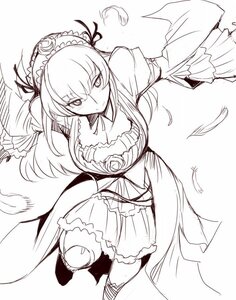 Rating: Safe Score: 0 Tags: 1girl breasts cleavage closed_mouth dress eyebrows_visible_through_hair feathered_wings feathers frills greyscale hairband image lineart long_hair long_sleeves looking_at_viewer monochrome ribbon solo suigintou wings User: admin