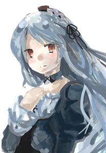 Rating: Safe Score: 0 Tags: 1girl bangs black_dress black_ribbon blush choker closed_mouth dress frills image long_hair long_sleeves looking_at_viewer red_eyes ribbon simple_background solo suigintou upper_body white_background User: admin