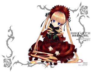 Rating: Safe Score: 0 Tags: 1girl blonde_hair blue_eyes bonnet bow bowtie dress drill_hair flower image long_hair long_sleeves looking_at_viewer red_dress rose shinku simple_background sitting solo twin_drills twintails very_long_hair white_background User: admin