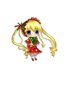 Rating: Safe Score: 0 Tags: 1girl blonde_hair blue_eyes blush bow bowtie capelet dress full_body green_bow image long_hair long_sleeves looking_at_viewer shinku simple_background solo standing twintails very_long_hair white_background User: admin