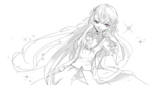 Rating: Safe Score: 0 Tags: 1girl bangs breasts dress eyebrows_visible_through_hair flower hair_flower hair_ornament hair_ribbon hairband image long_hair long_sleeves looking_at_viewer monochrome ribbon solo sparkle suigintou very_long_hair User: admin