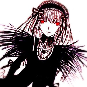 Rating: Safe Score: 0 Tags: 1girl closed_mouth dress frilled_sleeves frills hairband image lolita_hairband long_hair long_sleeves looking_at_viewer monochrome red_eyes simple_background smile solo suigintou upper_body white_background wings User: admin