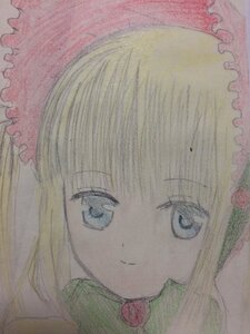 Rating: Safe Score: 0 Tags: 1girl bangs blonde_hair blue_eyes closed_mouth eyebrows_visible_through_hair flower image long_hair looking_at_viewer shinku smile solo traditional_media User: admin