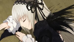 Rating: Safe Score: 0 Tags: 1girl black_dress black_ribbon black_wings closed_eyes closed_mouth dress frilled_sleeves frills hairband image long_hair long_sleeves profile ribbon silver_hair solo suigintou upper_body wings User: admin