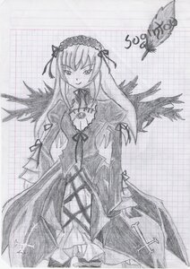 Rating: Safe Score: 0 Tags: 1girl cowboy_shot cross cross-laced_clothes detached_collar dress frills greyscale hairband image long_hair long_sleeves looking_at_viewer monochrome rose solo standing suigintou very_long_hair wings User: admin