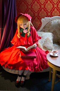 Rating: Safe Score: 0 Tags: 1girl blonde_hair bonnet book bow chair closed_eyes cup curtains dress flower long_hair red_dress rose saucer shinku sitting sleeping solo tea teacup teapot wings User: admin