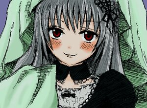 Rating: Safe Score: 0 Tags: 1girl bangs blush choker dress image lace long_hair looking_at_viewer oekaki red_eyes smile solo suigintou User: admin