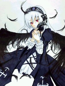 Rating: Safe Score: 0 Tags: 1girl black_dress black_ribbon black_wings dress feathers flower frilled_sleeves frills hairband image lolita_hairband long_hair long_sleeves looking_at_viewer red_eyes ribbon rose solo suigintou wings User: admin