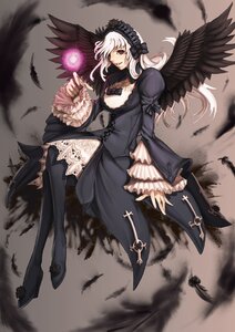 Rating: Safe Score: 0 Tags: 1girl auto_tagged bird black_dress black_feathers black_legwear black_wings breasts crow dress feathered_wings feathers frilled_sleeves frills full_body hairband image long_hair long_sleeves red_eyes solo suigintou thighhighs white_feathers white_hair wide_sleeves wings User: admin