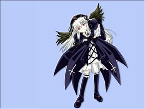 Rating: Safe Score: 0 Tags: 1girl black_footwear black_wings dress flower frills full_body hairband image long_hair long_sleeves looking_at_viewer pink_eyes ribbon rose silver_hair solo suigintou wings User: admin