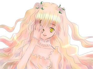 Rating: Safe Score: 0 Tags: 1girl blonde_hair dress flower hair_ornament image kirakishou long_hair pink_flower pink_rose rose solo striped thorns two_side_up upper_body vertical_stripes very_long_hair wavy_hair yellow_eyes User: admin