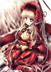 Rating: Safe Score: 0 Tags: 1girl abudala blonde_hair blue_eyes bonnet bow commentary_request dress flower image kunkun long_hair long_sleeves looking_at_viewer red_dress rose rozen_maiden shinku sitting solo stuffed_animal stuffed_dog twintails very_long_hair User: admin