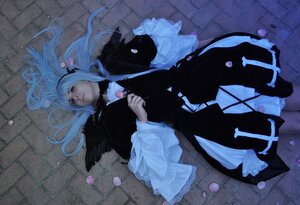 Rating: Safe Score: 0 Tags: 1girl black_dress brick_wall dress feathers floor flower frills from_above long_hair long_sleeves lying on_back on_floor pavement solo stone_floor suigintou tile_floor tiles wooden_floor User: admin