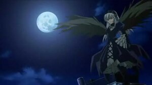 Rating: Safe Score: 0 Tags: 1girl black_wings dress frills full_moon hairband image long_hair long_sleeves moon night outdoors sky solo standing suigintou wings User: admin