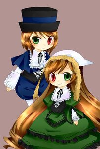 Rating: Safe Score: 0 Tags: 2girls blue_dress brown_hair dress frills green_dress green_eyes hat head_scarf heterochromia image long_hair long_sleeves looking_at_viewer multiple_girls pair red_eyes short_hair siblings simple_background sisters smile souseiseki suiseiseki top_hat twins very_long_hair User: admin