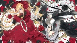 Rating: Safe Score: 0 Tags: 2girls blonde_hair dress flower hairband image lolita_fashion long_hair multiple_girls pair red_eyes red_flower red_rose rose shinku silver_hair suigintou twintails wings User: admin