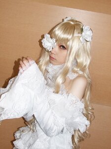 Rating: Safe Score: 0 Tags: 1girl bangs bare_shoulders blonde_hair dress flower frills hair_flower hair_ornament kirakishou lace lips lolita_fashion long_hair solo upper_body white_dress white_flower User: admin