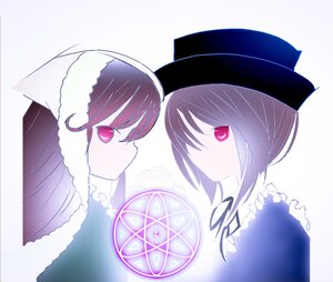 Rating: Safe Score: 0 Tags: bangs hat image looking_at_viewer pair profile red_eyes siblings sisters souseiseki striped suiseiseki twins User: admin