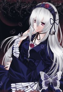 Rating: Safe Score: 0 Tags: 1girl dress flower frills gothic_lolita hairband image lolita_fashion lolita_hairband long_hair long_sleeves looking_at_viewer red_eyes red_flower ribbon rose silver_hair solo suigintou wings User: admin