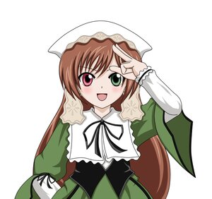 Rating: Safe Score: 0 Tags: 1girl :d blush brown_hair dress green_dress green_eyes hat head_scarf heterochromia image long_hair long_sleeves looking_at_viewer open_mouth red_eyes simple_background smile solo suiseiseki very_long_hair white_background User: admin