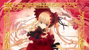 Rating: Safe Score: 0 Tags: 1girl blonde_hair blue_eyes bonnet bow dress flower image long_hair looking_at_viewer red_dress rose shinku solo twintails User: admin