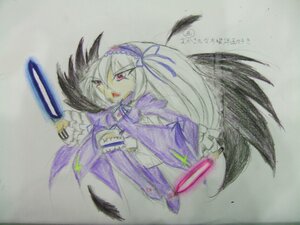 Rating: Safe Score: 0 Tags: 1girl black_wings dress feathered_wings feathers flower frilled_sleeves frills hairband holding holding_weapon image long_hair long_sleeves looking_at_viewer open_mouth pink_eyes ribbon simple_background solo suigintou traditional_media weapon wings User: admin
