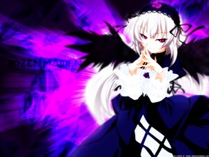 Rating: Safe Score: 0 Tags: 1girl black_wings copyright_name dress flower frilled_sleeves frills hairband image long_hair long_sleeves looking_at_viewer red_eyes silver_hair smile solo suigintou wings User: admin
