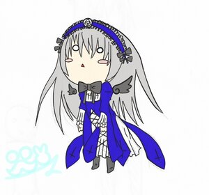 Rating: Safe Score: 0 Tags: 1girl black_wings blush_stickers chibi dress flower full_body hairband image long_hair long_sleeves o_o silver_hair solo suigintou wings User: admin