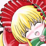 Rating: Explicit Score: 0 Tags: 1girl blonde_hair blush close-up face hat image mosaic_censoring open_mouth shinku solo User: admin