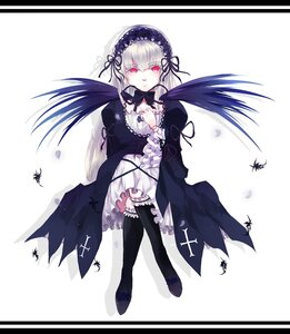 Rating: Safe Score: 0 Tags: 1girl bug butterfly dress feathers flower frills hairband image insect letterboxed lolita_fashion lolita_hairband long_hair long_sleeves looking_at_viewer red_eyes ribbon solo suigintou thighhighs wings User: admin