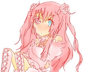 Rating: Safe Score: 0 Tags: 1girl blue_eyes blush dress flower food hair_flower hair_ornament image kirakishou long_hair long_sleeves pink_hair sketch solo upper_body User: admin