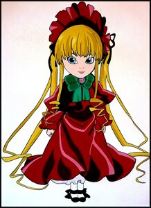 Rating: Safe Score: 0 Tags: 1girl auto_tagged black_border blonde_hair blue_eyes blush bonnet bow bowtie capelet dress full_body green_bow green_neckwear image letterboxed long_hair long_sleeves looking_at_viewer red_dress shinku shoes solo twintails very_long_hair User: admin