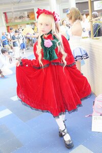 Rating: Safe Score: 0 Tags: 1girl black_footwear blonde_hair bow dress flower long_sleeves mary_janes mirror photo red_dress shinku shoes solo standing white_legwear User: admin