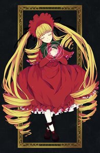 Rating: Safe Score: 0 Tags: 1girl blonde_hair bonnet bow closed_eyes dress drill_hair full_body image long_hair long_sleeves shinku shoes solo standing twin_drills twintails very_long_hair User: admin