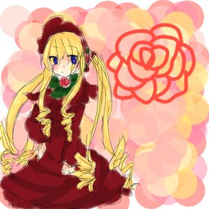 Rating: Safe Score: 0 Tags: 1girl blonde_hair blue_eyes blush bonnet bow bowtie cowboy_shot dress flower frills green_bow image long_hair long_sleeves looking_at_viewer red_dress rose shinku solo twintails very_long_hair User: admin